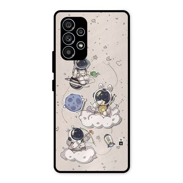 Lovely Astronaut Playing Metal Back Case for Galaxy A53 5G