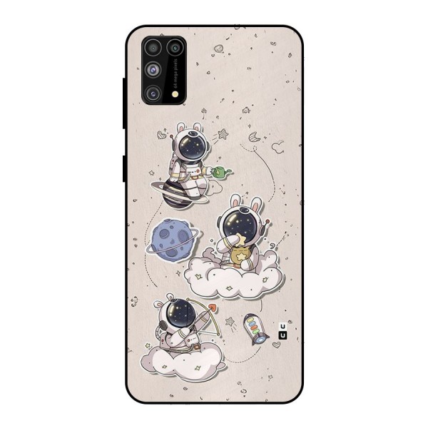 Lovely Astronaut Playing Metal Back Case for Galaxy F41