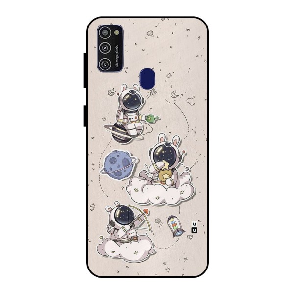 Lovely Astronaut Playing Metal Back Case for Galaxy M30s