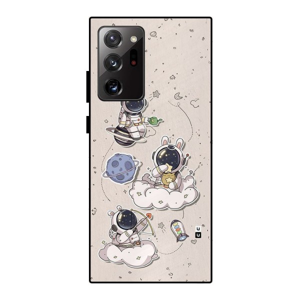 Lovely Astronaut Playing Metal Back Case for Galaxy Note 20 Ultra