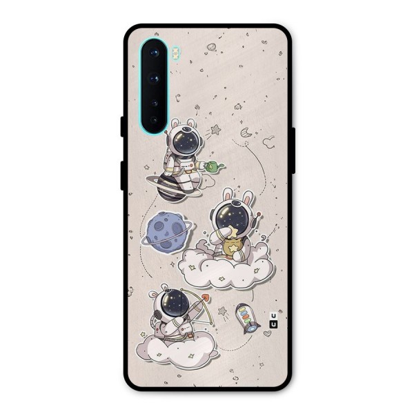 Lovely Astronaut Playing Metal Back Case for OnePlus Nord