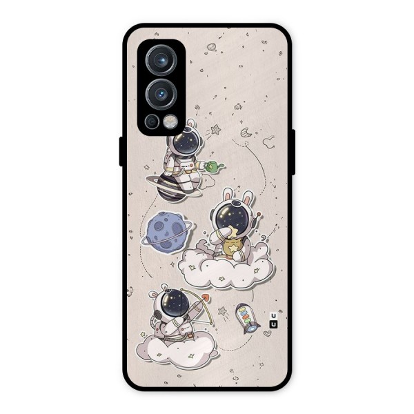 Lovely Astronaut Playing Metal Back Case for OnePlus Nord 2 5G