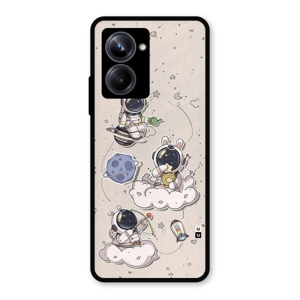 Lovely Astronaut Playing Metal Back Case for Realme 10 Pro
