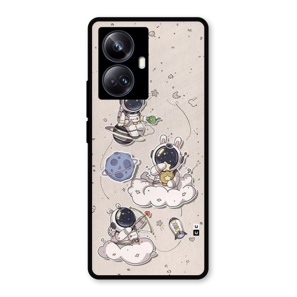 Lovely Astronaut Playing Metal Back Case for Realme 10 Pro Plus