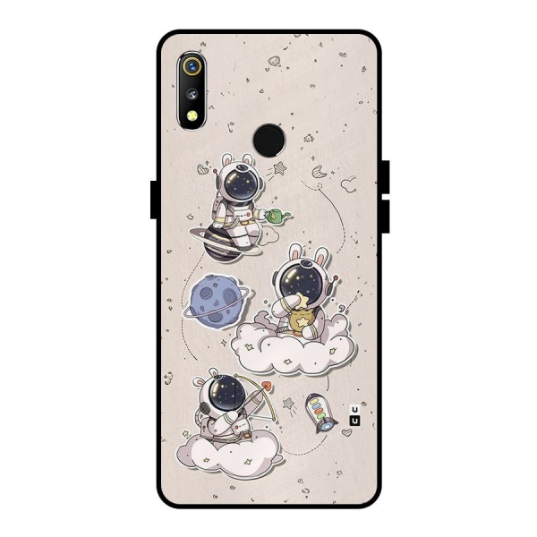 Lovely Astronaut Playing Metal Back Case for Realme 3i
