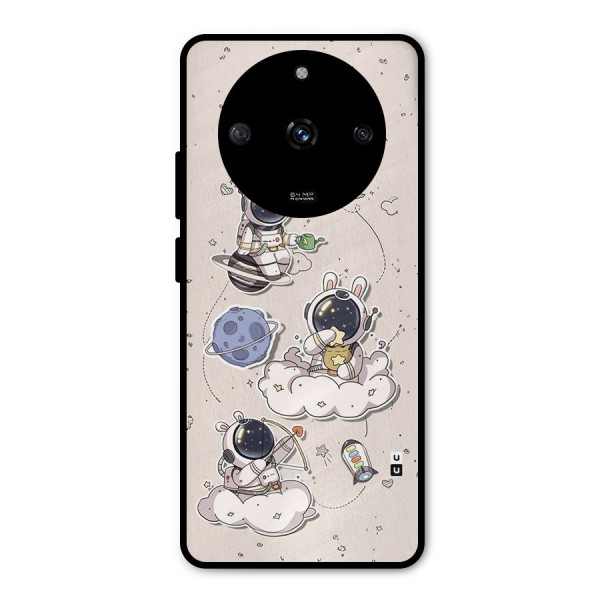 Lovely Astronaut Playing Metal Back Case for Realme Narzo 60 5G