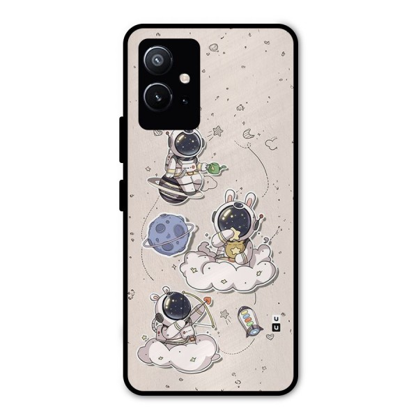 Lovely Astronaut Playing Metal Back Case for Vivo T1 5G