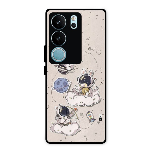 Lovely Astronaut Playing Metal Back Case for Vivo V29