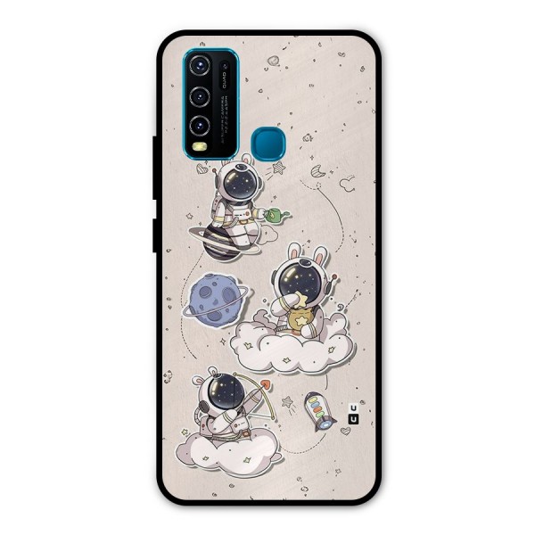 Lovely Astronaut Playing Metal Back Case for Vivo Y50