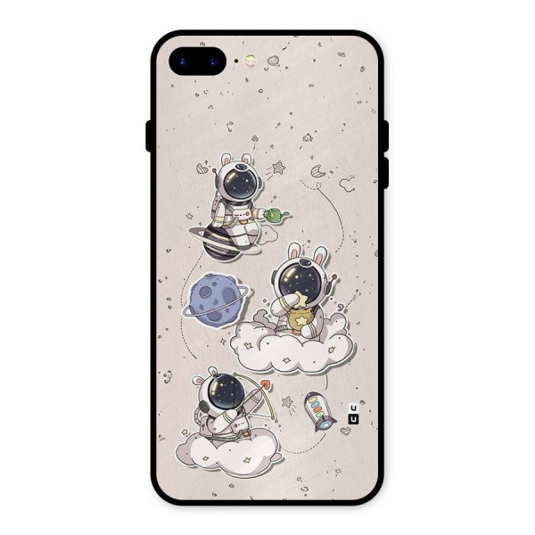 Lovely Astronaut Playing Metal Back Case for iPhone 8 Plus