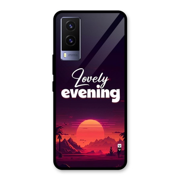 Lovely Evening Glass Back Case for Vivo V21e 5G