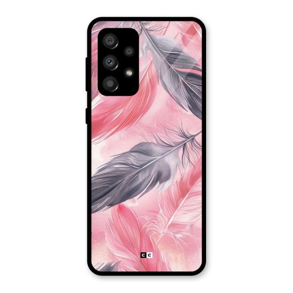 Lovely Feather Glass Back Case for Galaxy A32