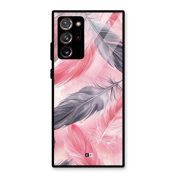 Lovely Feather Glass Back Case for Galaxy Note 20 Ultra 5G