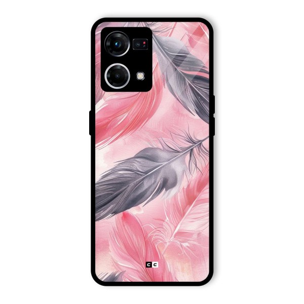 Lovely Feather Glass Back Case for Oppo F21s Pro 4G