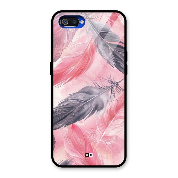 Lovely Feather Glass Back Case for Realme C2