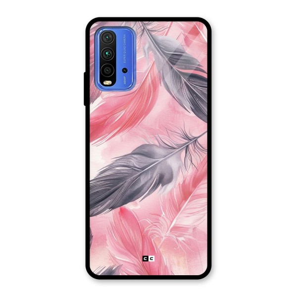 Lovely Feather Glass Back Case for Redmi 9 Power