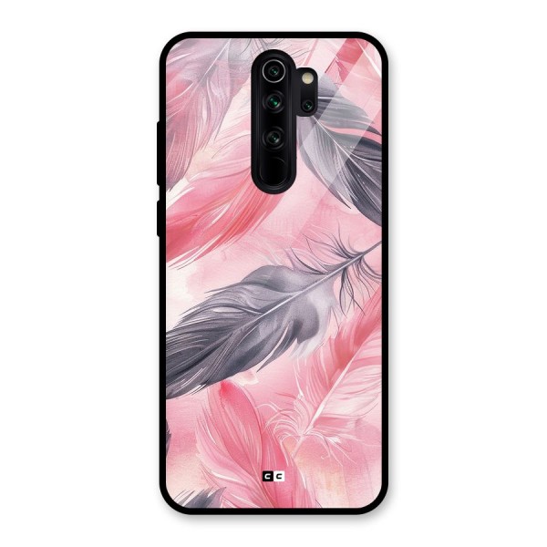 Lovely Feather Glass Back Case for Redmi Note 8 Pro