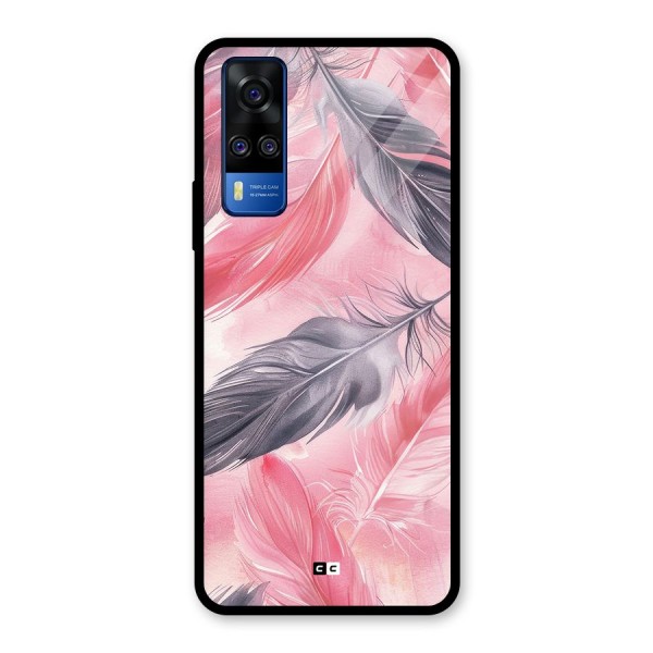 Lovely Feather Glass Back Case for Vivo Y51A