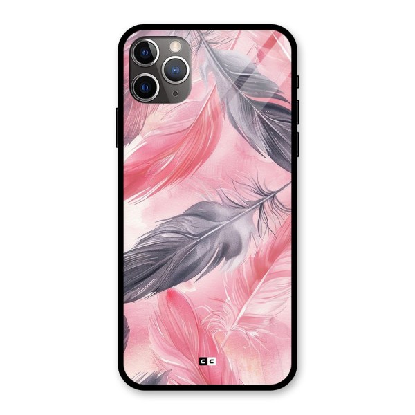 Lovely Feather Glass Back Case for iPhone 11 Pro Max
