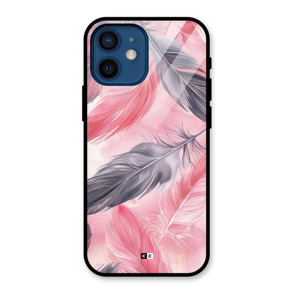 Lovely Feather Glass Back Case for iPhone 12 Mini