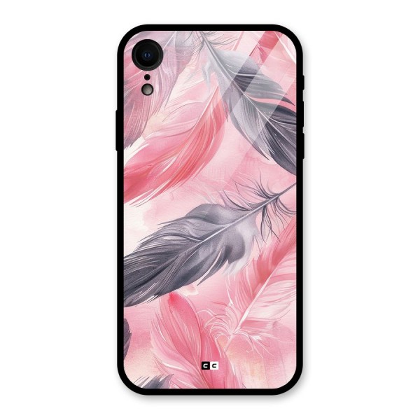 Lovely Feather Glass Back Case for iPhone XR