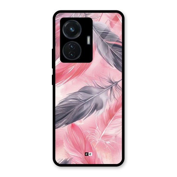 Lovely Feather Glass Back Case for iQOO Z6 44W