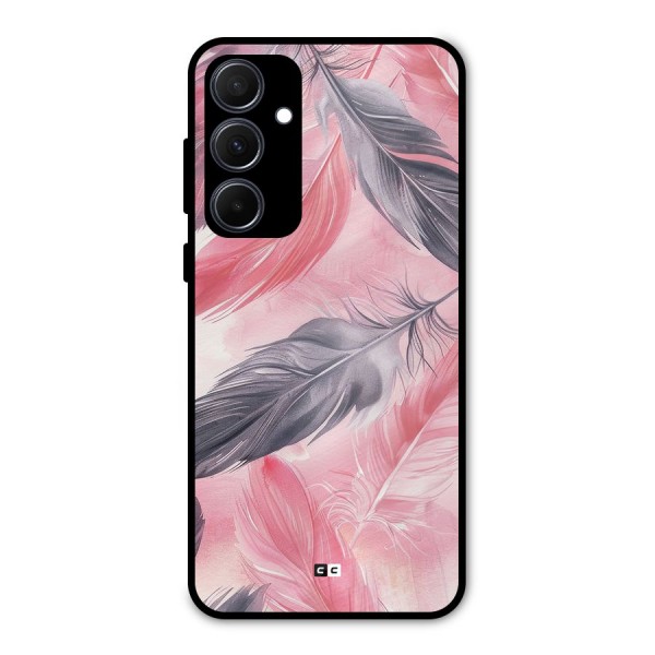 Lovely Feather Metal Back Case for Galaxy A35