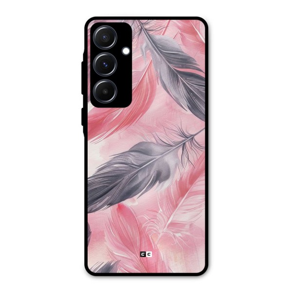 Lovely Feather Metal Back Case for Galaxy A55