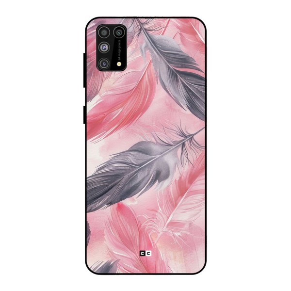 Lovely Feather Metal Back Case for Galaxy M31