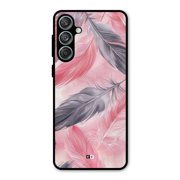 Lovely Feather Metal Back Case for Galaxy M55 5G