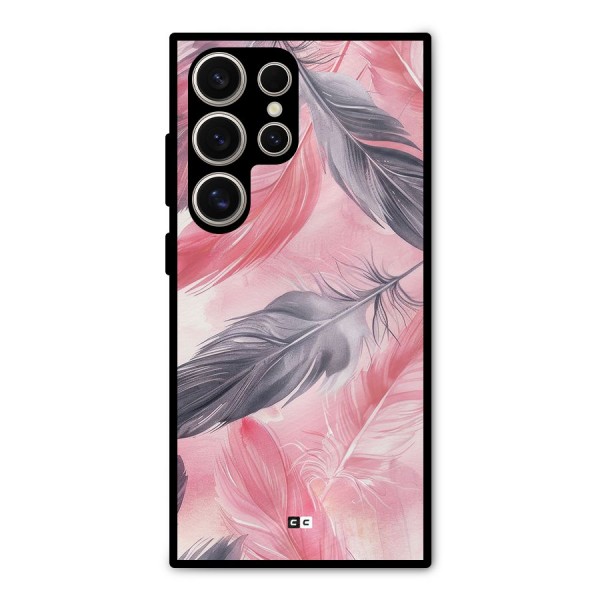 Lovely Feather Metal Back Case for Galaxy S24 Ultra