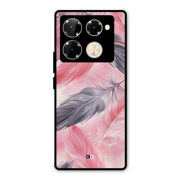 Lovely Feather Metal Back Case for Infinix Note 40 Pro