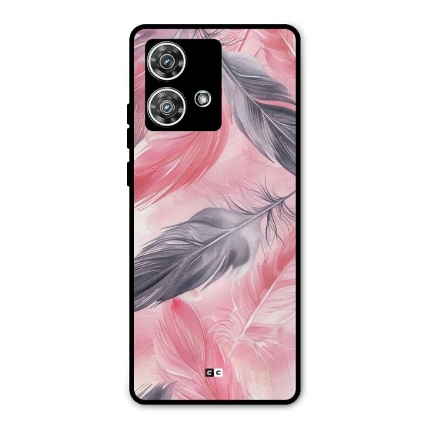Lovely Feather Metal Back Case for Motorola Edge 40 Neo