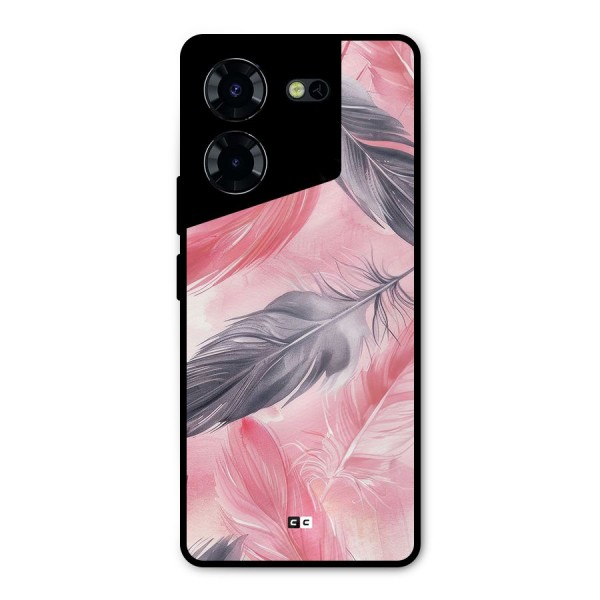 Lovely Feather Metal Back Case for Tecno Pova 5 Pro 5G