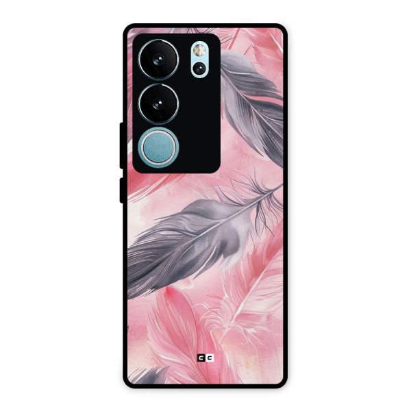 Lovely Feather Metal Back Case for Vivo V29