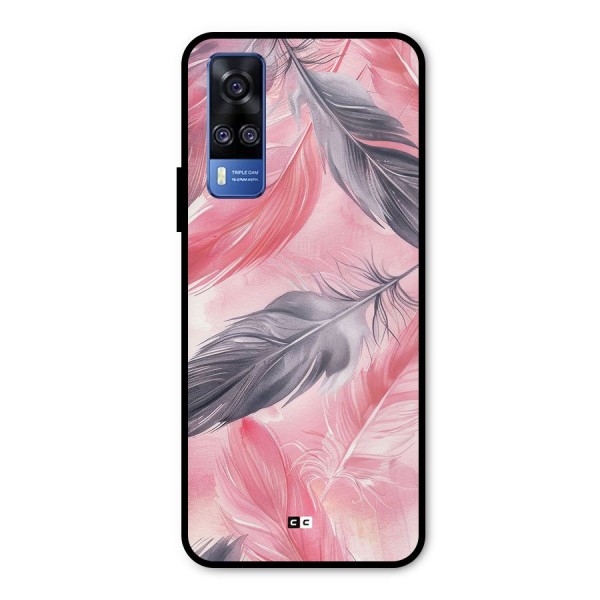 Lovely Feather Metal Back Case for Vivo Y51A