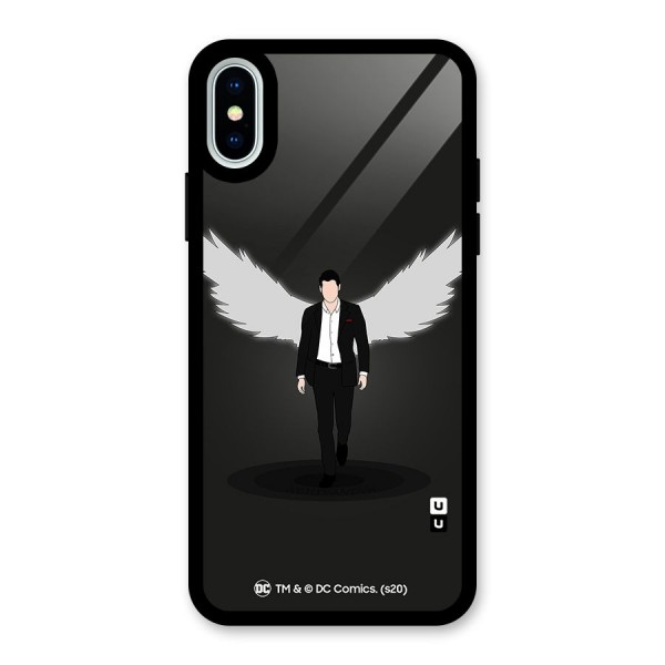 Lucifer Minimalistic Archangel Art Glass Back Case for iPhone X