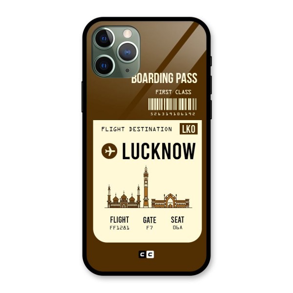 Lucknow Boarding Pass Glass Back Case for iPhone 11 Pro
