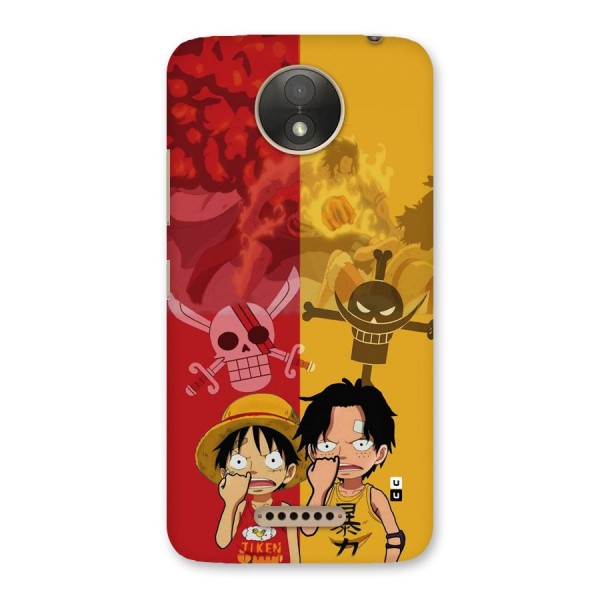 Luffy And Ace Back Case for Moto C Plus