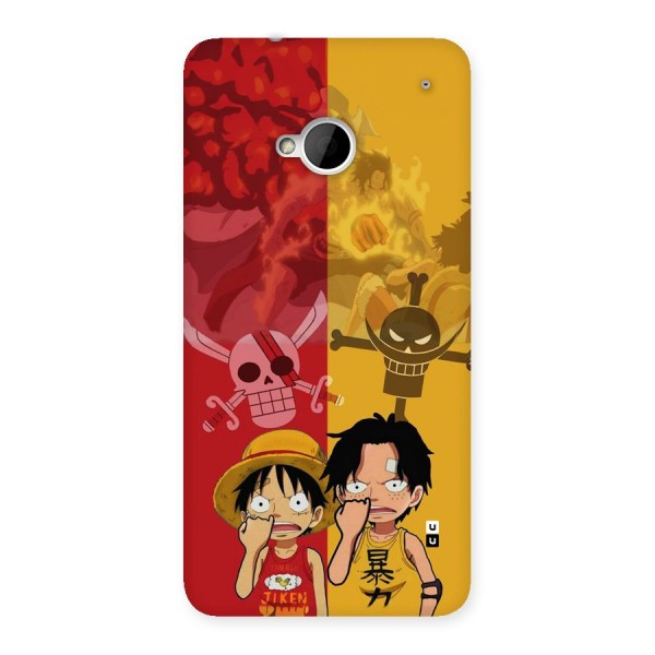 Luffy And Ace Back Case for One M7 (Single Sim)