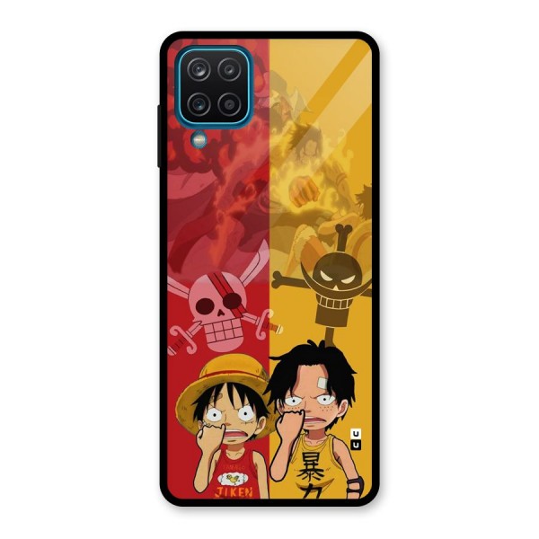 Luffy And Ace Glass Back Case for Galaxy A12