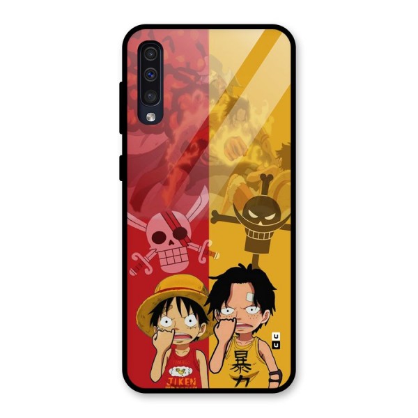 Luffy And Ace Glass Back Case for Galaxy A30s