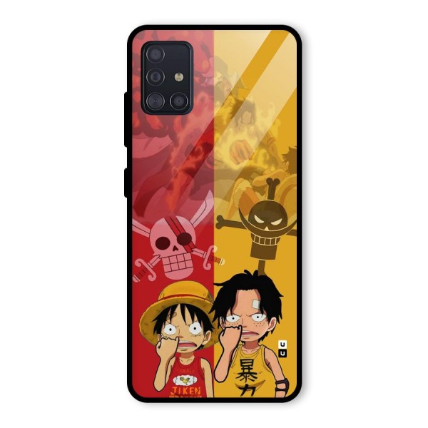 Luffy And Ace Glass Back Case for Galaxy A51