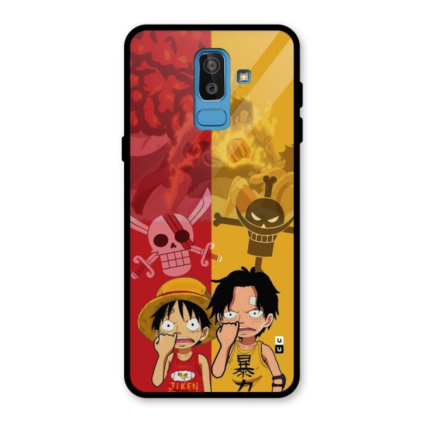 Luffy And Ace Glass Back Case for Galaxy J8