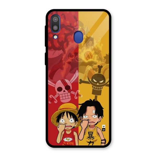 Luffy And Ace Glass Back Case for Galaxy M20