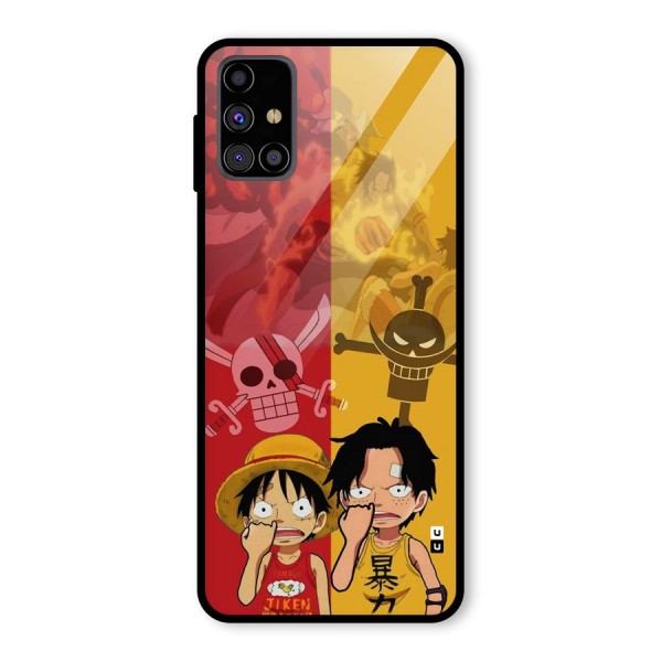 Luffy And Ace Glass Back Case for Galaxy M31s
