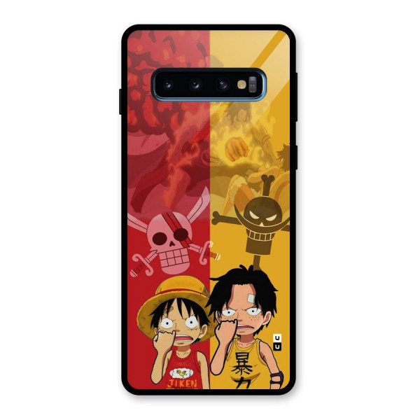Luffy And Ace Glass Back Case for Galaxy S10