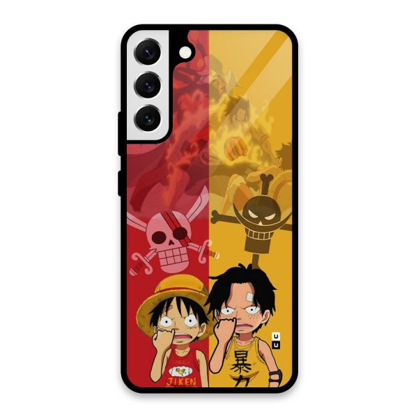 Luffy And Ace Glass Back Case for Galaxy S22 Plus 5G