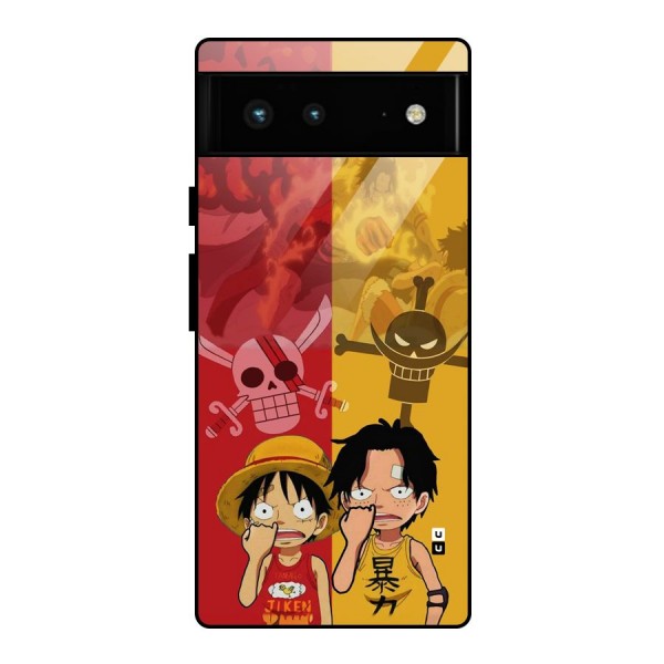 Luffy And Ace Glass Back Case for Google Pixel 6