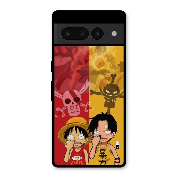 Luffy And Ace Glass Back Case for Google Pixel 7 Pro